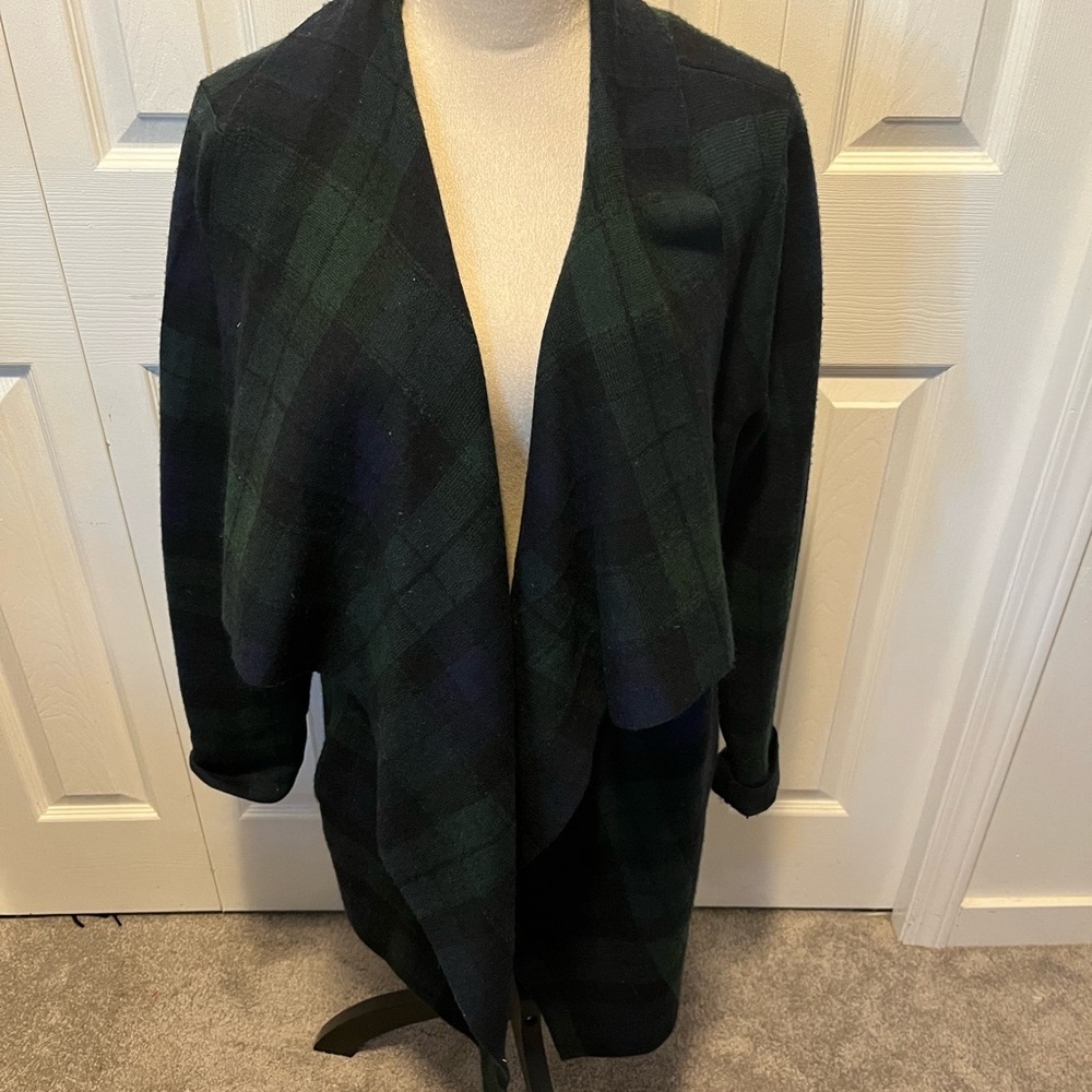 Ralph Lauren Plaid Cardigan - Green and Black
